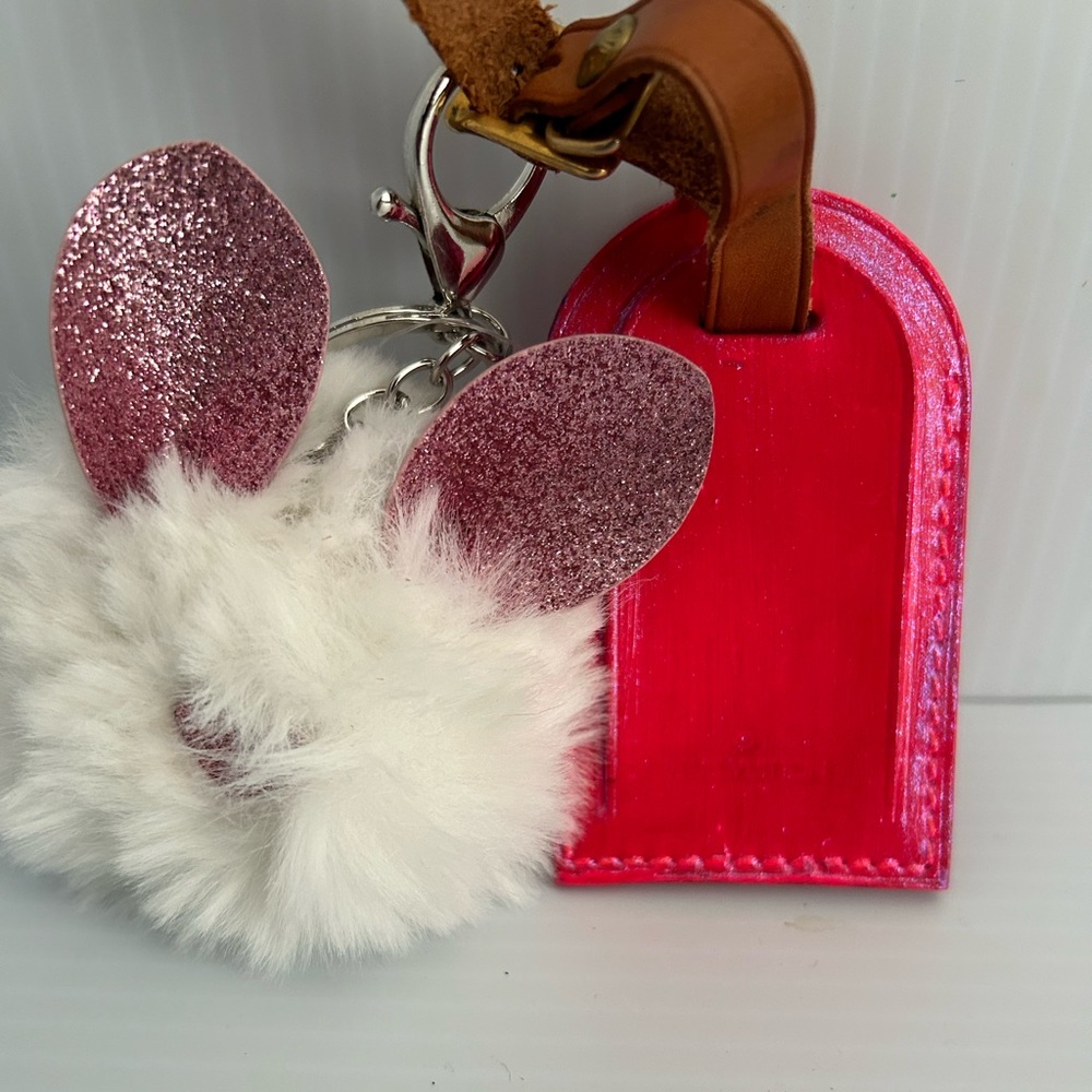Hand painted Louis Vuitton luggage tag